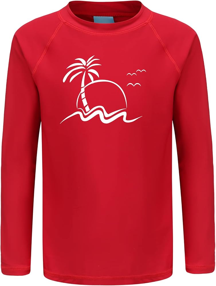 Boys Long Sleeve Rash guard Shirts Kids UPF 50+/Sun Protection Swim Shirt Beach Sunsuits Swimwear