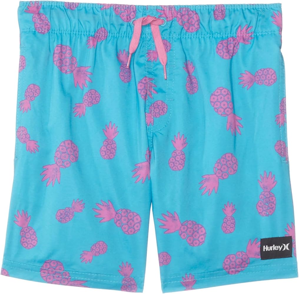 Hurley Boys' Pool Party Pull-On Swim Trunks (Little Kid), Blue Lazer Pineapple