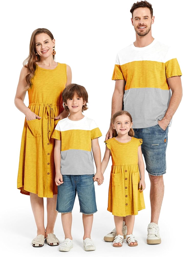 PATPAT Family Matching Outfits Mother Daughter Floral Print Sleeveless Tank Maxi Dresses and Short-Sleeve T-Shirts Set