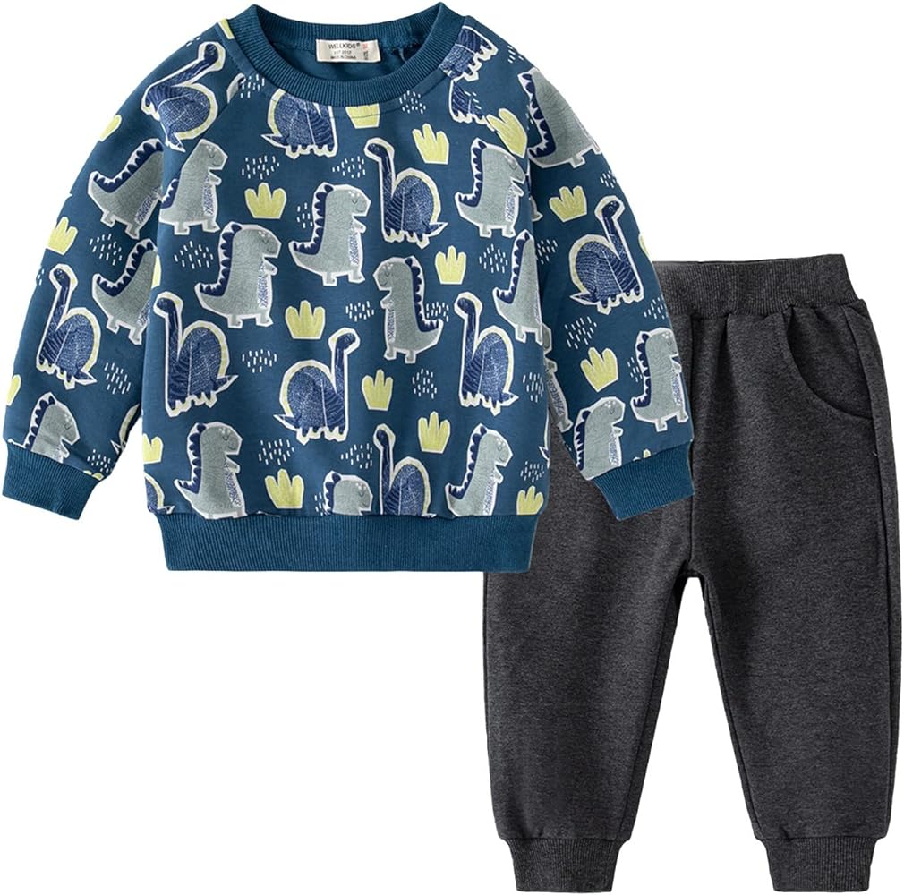 Volunboy Toddler Boys Clothes Sets Little Boy Clothing Long Sleeve Pullover Jogger Pants Kids 2 Pieces Outfits