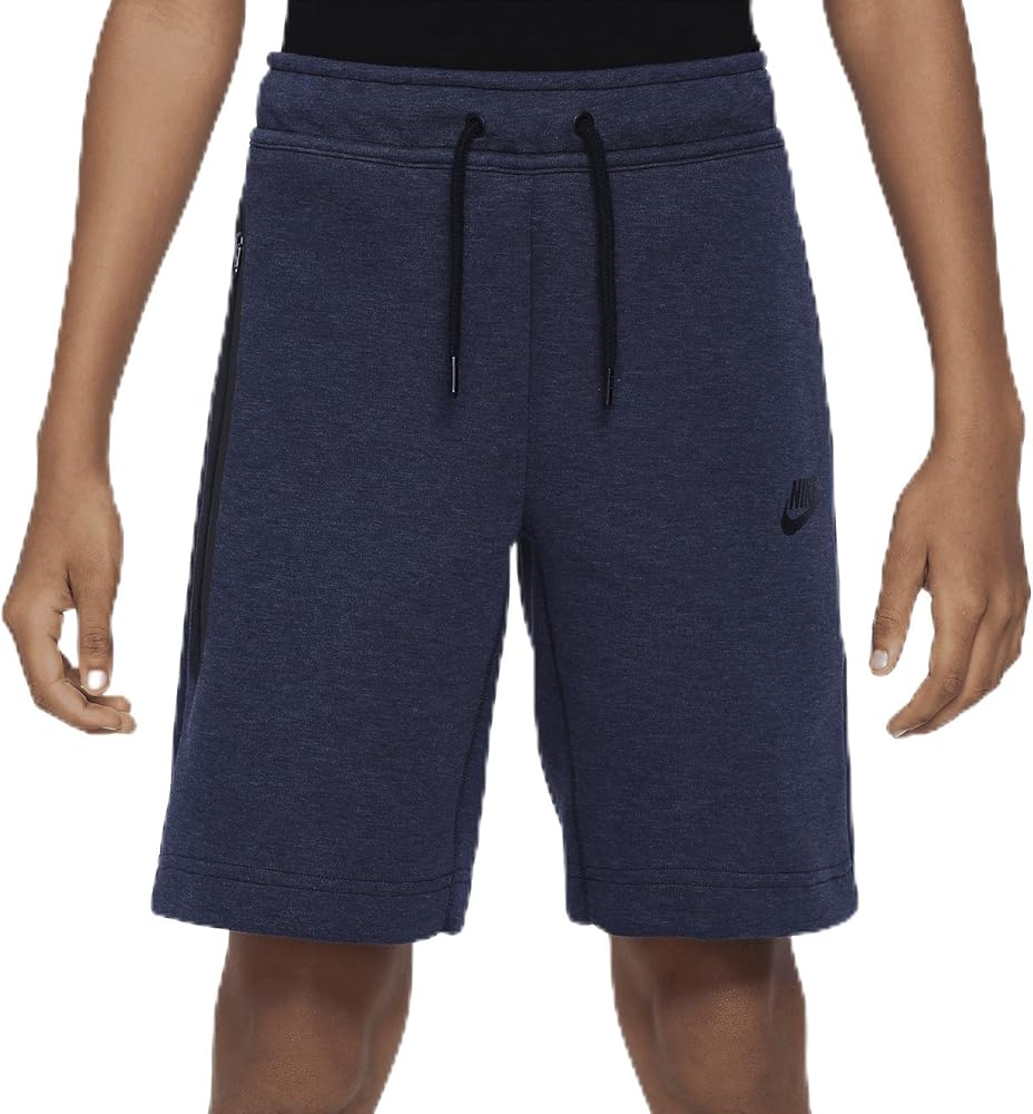 Nike Tech Fleece Big Kids' (Boys') Shorts (Obsidian Heather/Black/Black, FD3289-473) Size X-Large