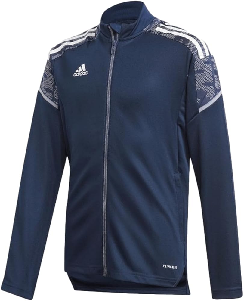 adidas Youth Soccer Condivo 21 Track Jacket - Made from Recycled Material, Moisture-Absorbing,