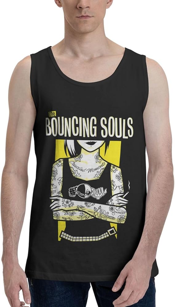 The Bouncing Souls Band Tank Top T Shirt Man's Summer Sleeveles Tops Fashion Exercise Vest Black