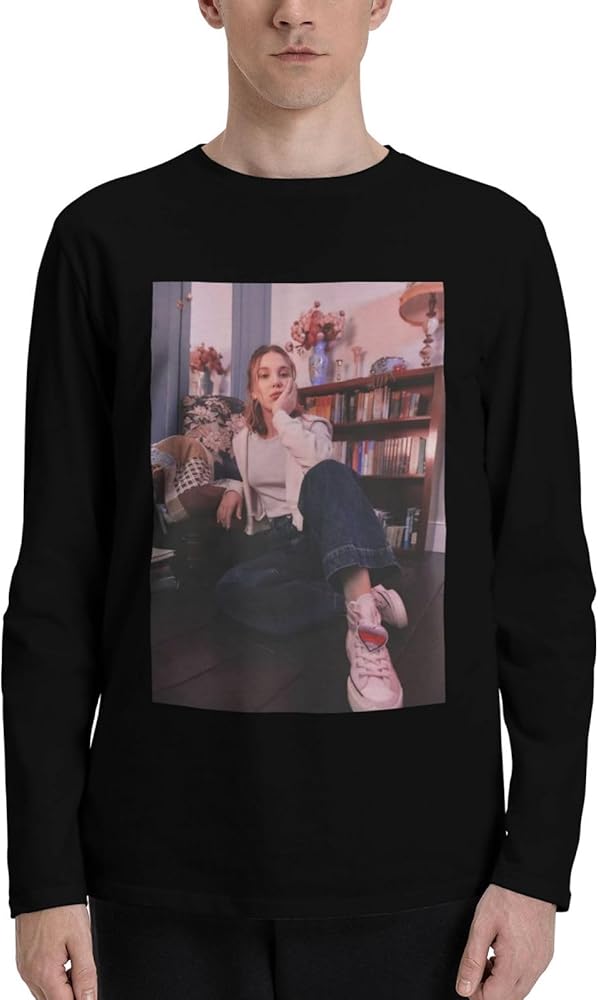 Millie Bobby Brown T Shirts Boys Loose Fit Casual Athletic Long Sleeve Round Neckline Cotton T Shirts Tops