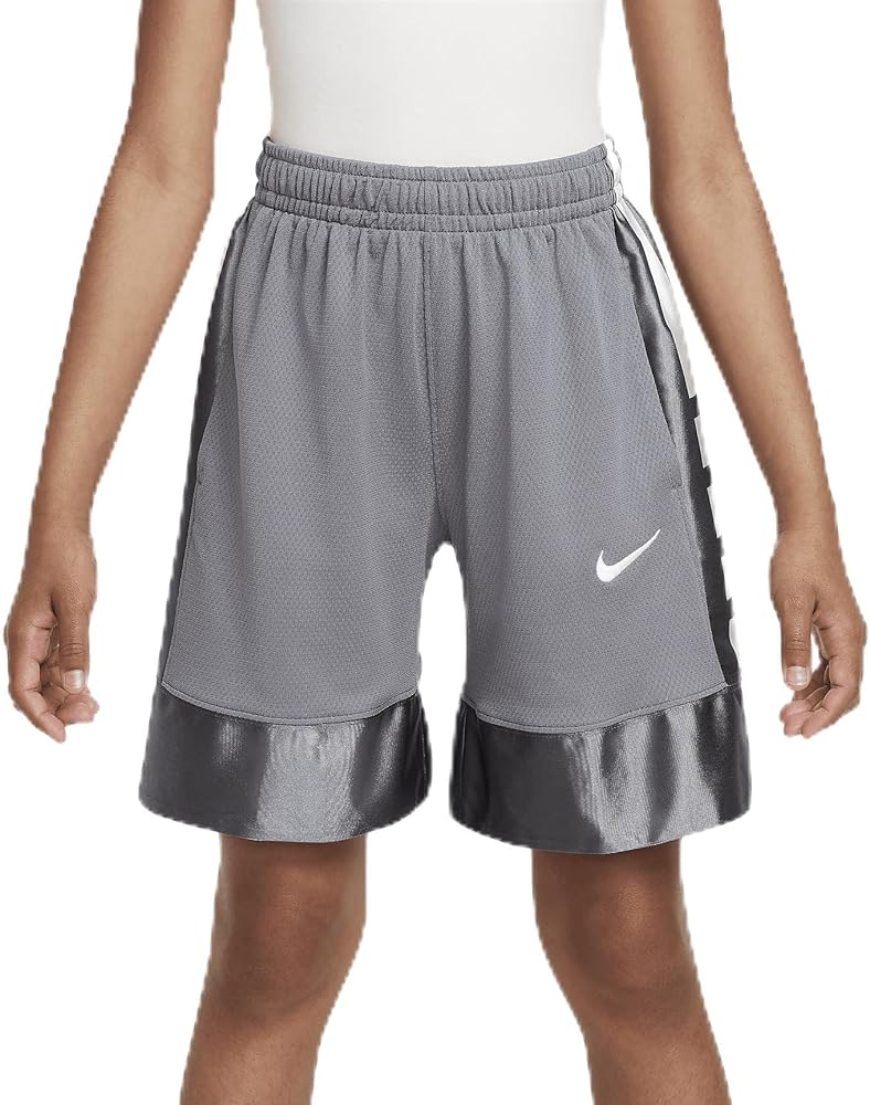 Nike Dri-FIT Elite 23 Big Kids' (Boys') Basketball Shorts (Smoke Grey/White, FD4004-084) Size X-Small