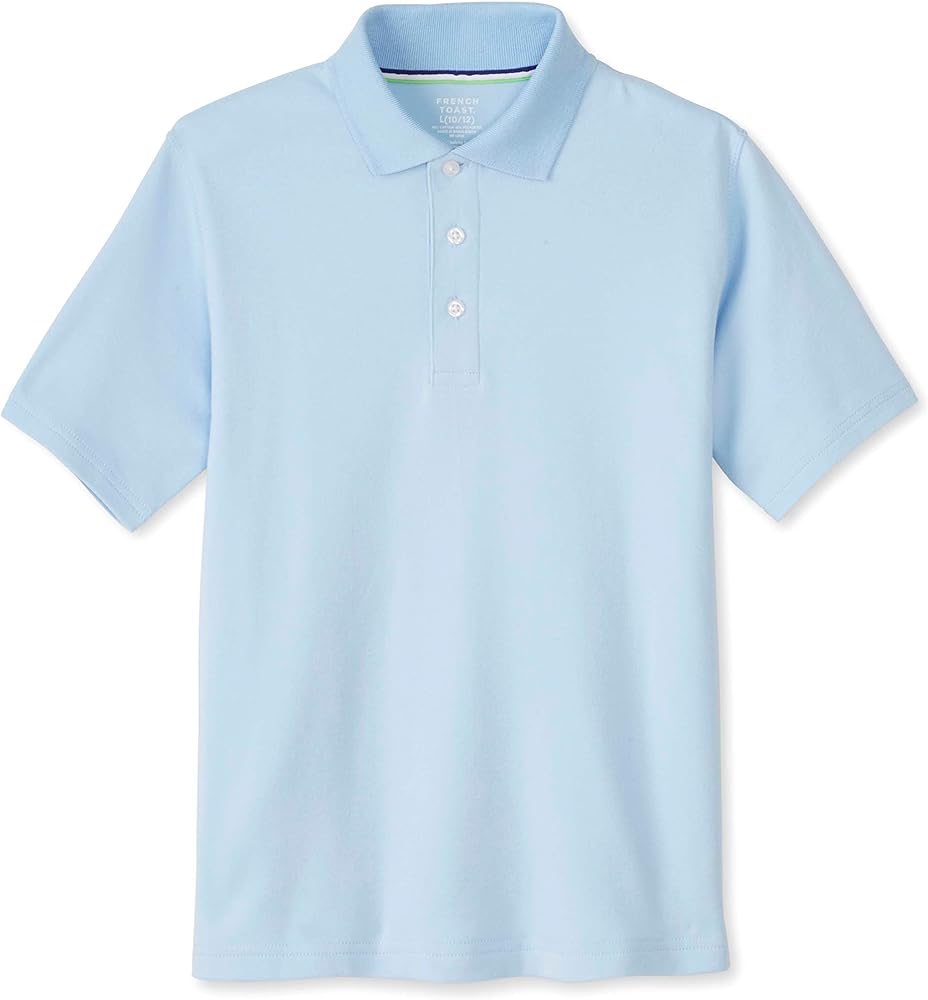 French Toast Kids' Adaptive Short Sleeve Polo Shirt | Hook and Loop Placket | Flat Seams