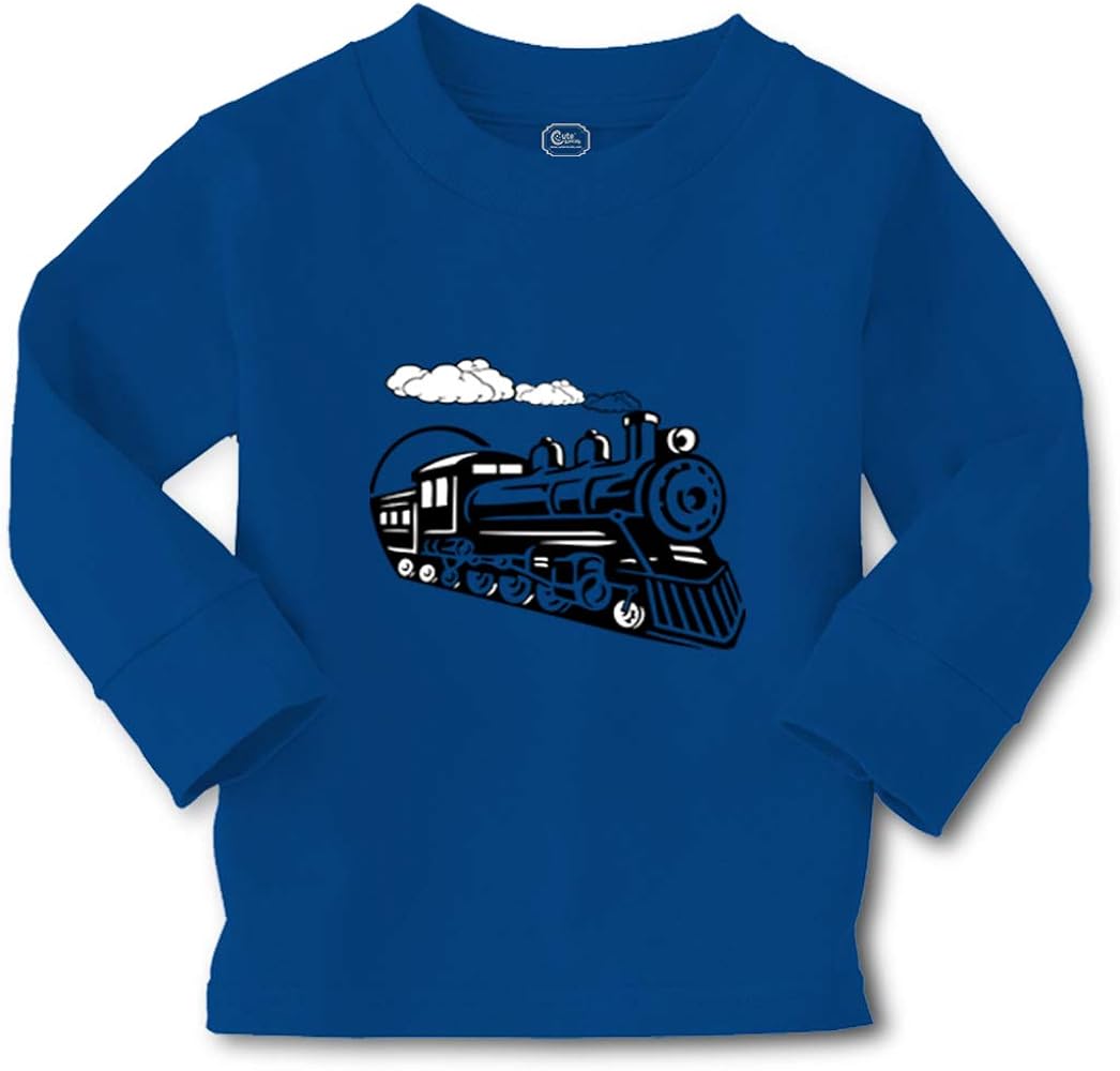 Kids Long Sleeve T Shirt Vintage Trains Cotton Boy & Girl Clothes