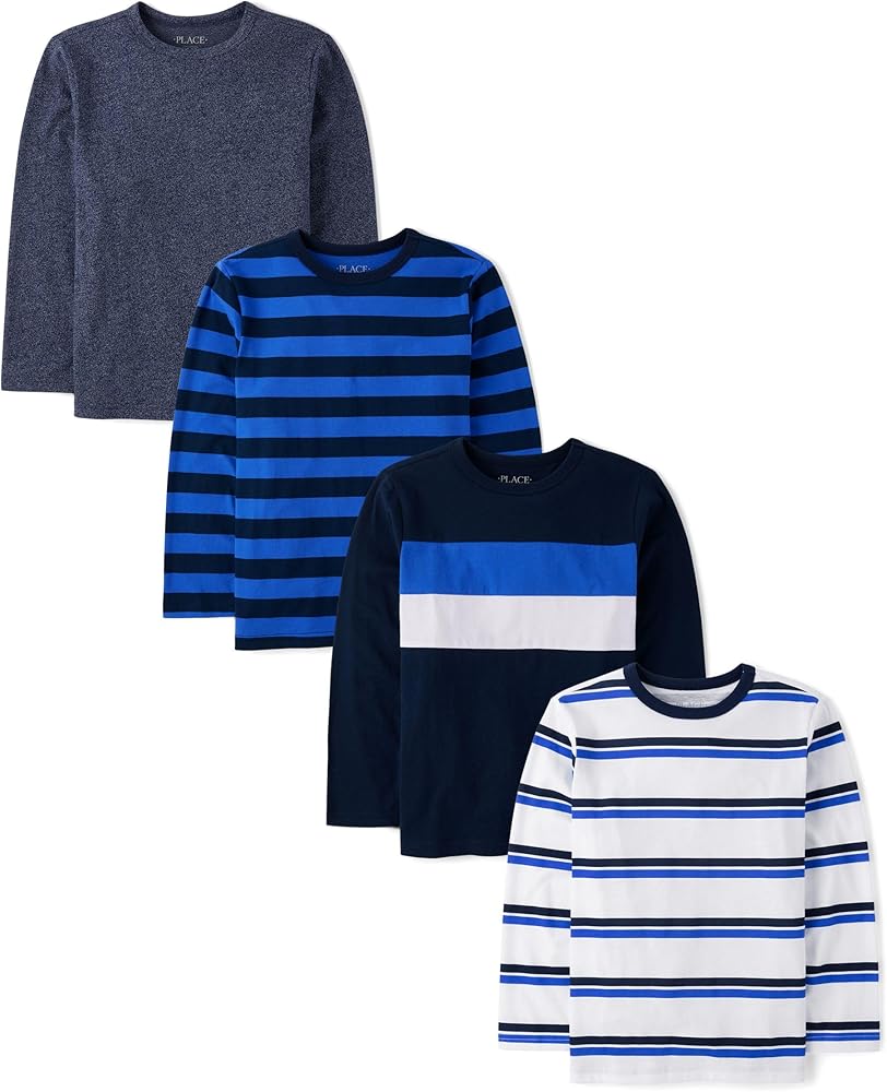 The Children's Place boys Long Sleeve Everyday Casual Knit Shirt