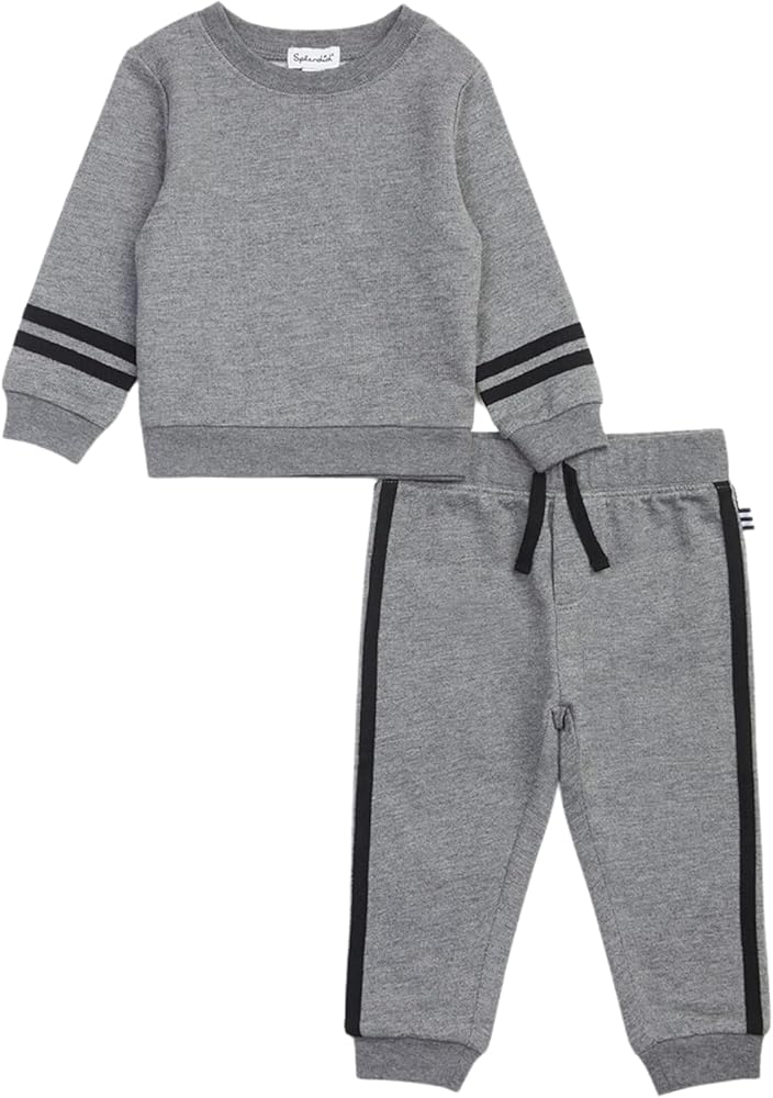 Splendid Boys Charcoal Long Sleeve Sweatshirt and Pant Set