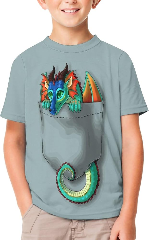 Wings-of Dragon Fire Children's T-Shirt Summer Short Sleeve Shirts Comfortable Soft Tee Tops for Boys Girls