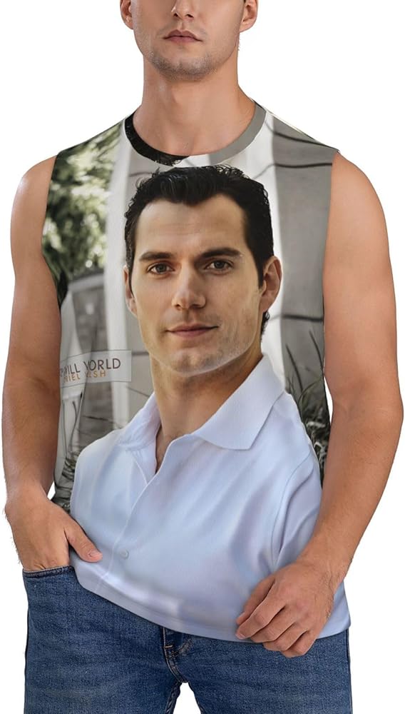 Henry Cavill Tank Top Men's Summer Casual Novelty Polyester Sleeveless Tee Shirts for Men