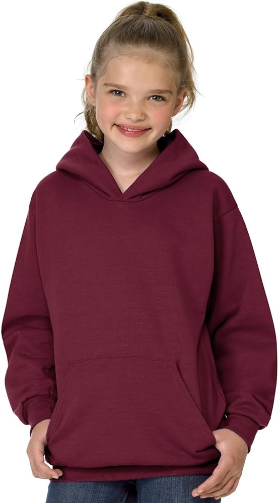 Hanes Big Boys' ComfortBlend EcoSmart Pullover Hoodie _Maroon_S