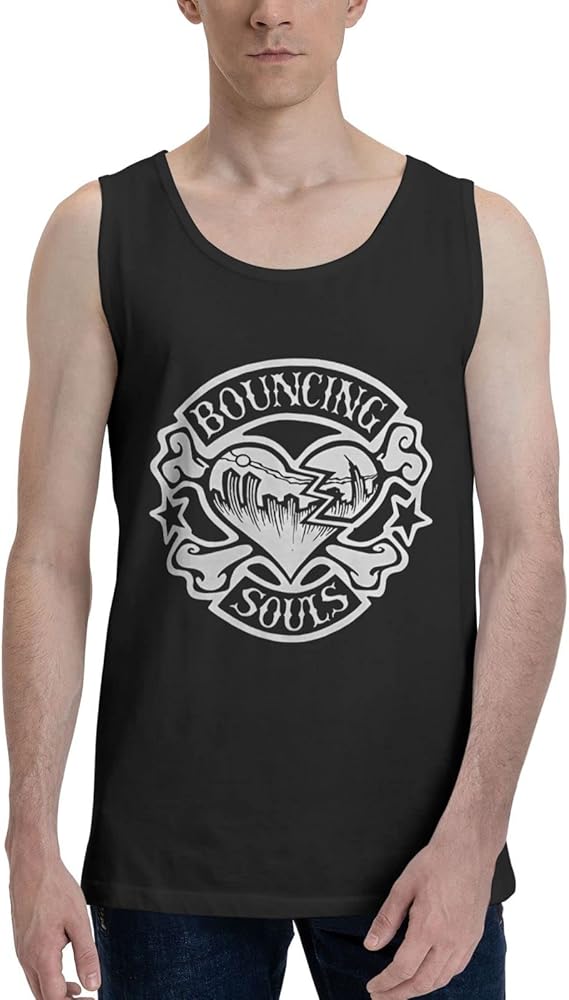 The Bouncing Souls Band Tank Top T Shirt Men's Summer Sleeveles Tee Fashion Exercise Vest Black