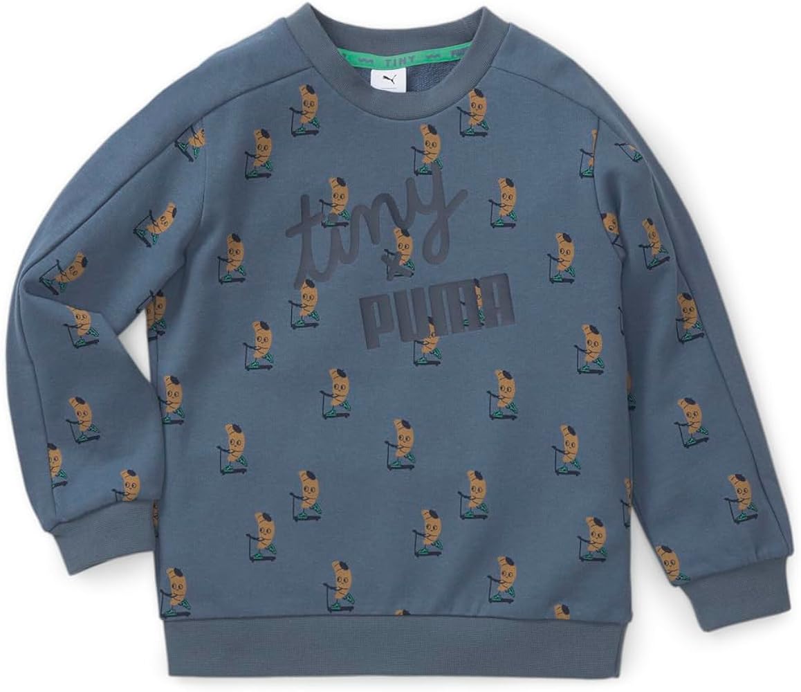 Puma Kids Boys Tiny X Graphic Crew Neck Sweatshirt Casual - Grey