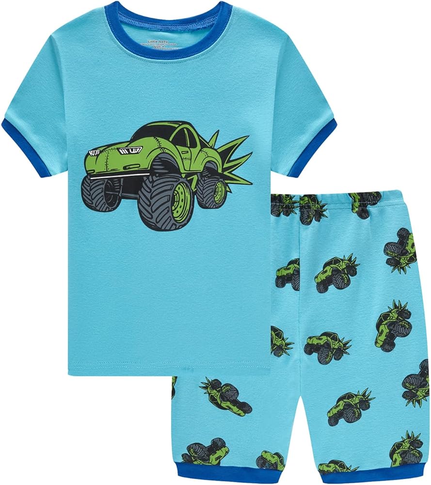 Boys Summer Pajamas Toddlers Boys Short Sleeve Sets Cotton Pjs