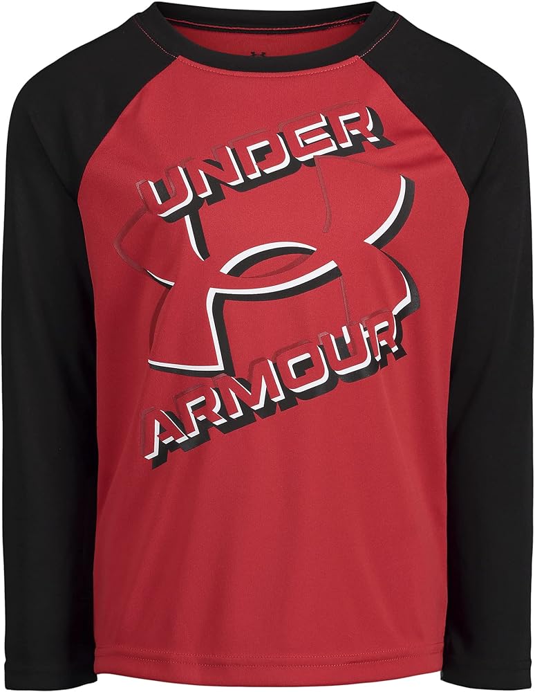 Under Armour Boys' Long Sleeve Shirt, Crewneck, Lightweight and Breathable, RED, 6