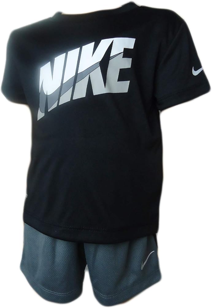 Nike Boys 2PC Active Sports Top And Bottom Set (Smoke Grey, 18 Months)