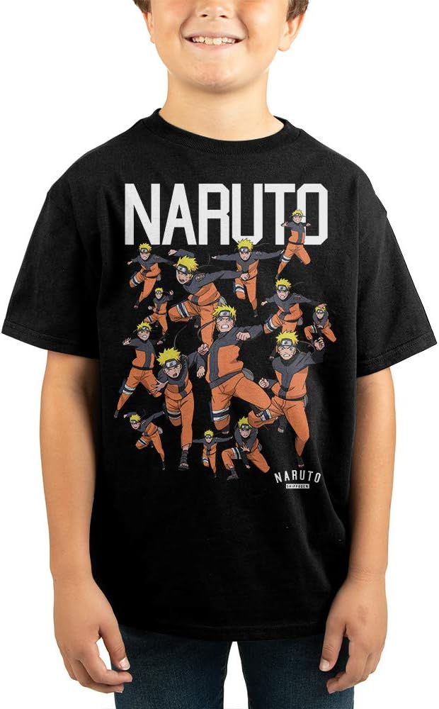 Bioworld Naruto Shadow Clone Squad Art Boys Black Tee