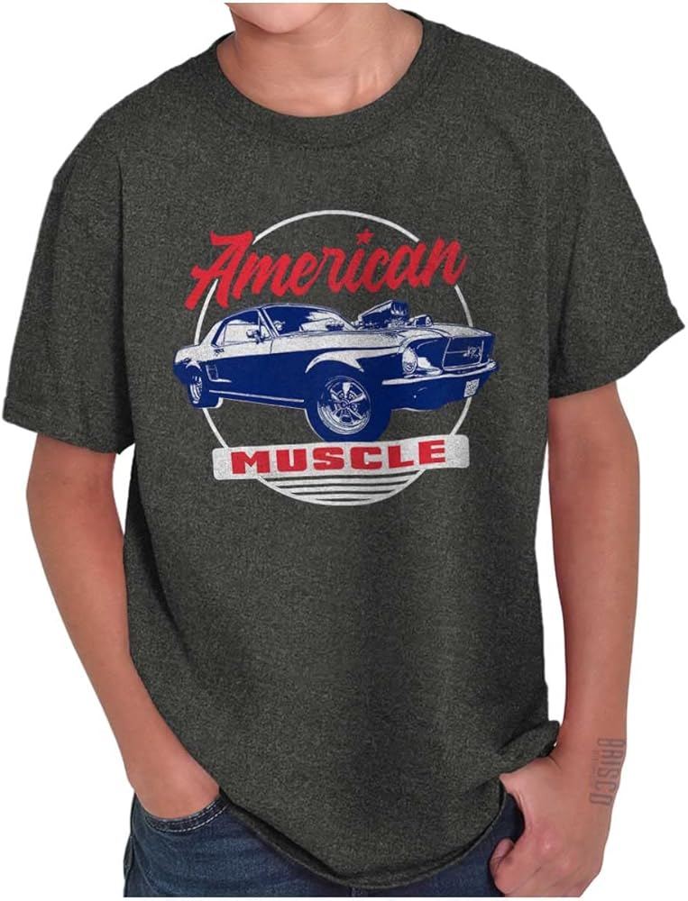 Classic Vintage American Muscle Car Boys Kids T Shirt Tees Tops