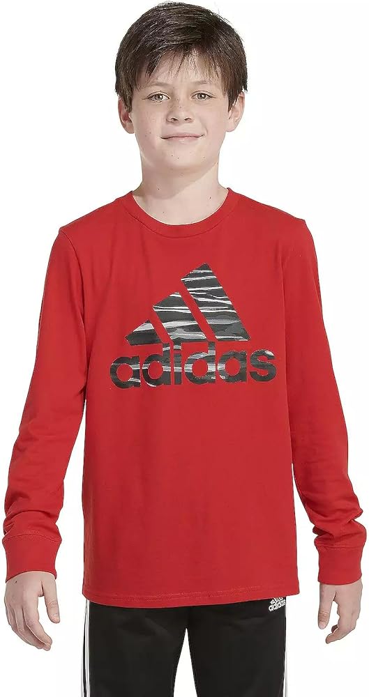 adidas Boy's Future Camo Logo Long Sleeve Tee (Big Kids)