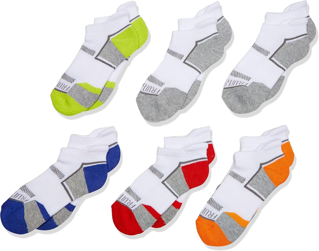 Fruit of the Loom Boys' Everyday Active Cushioned Low Cut Tab Socks 6 Pair