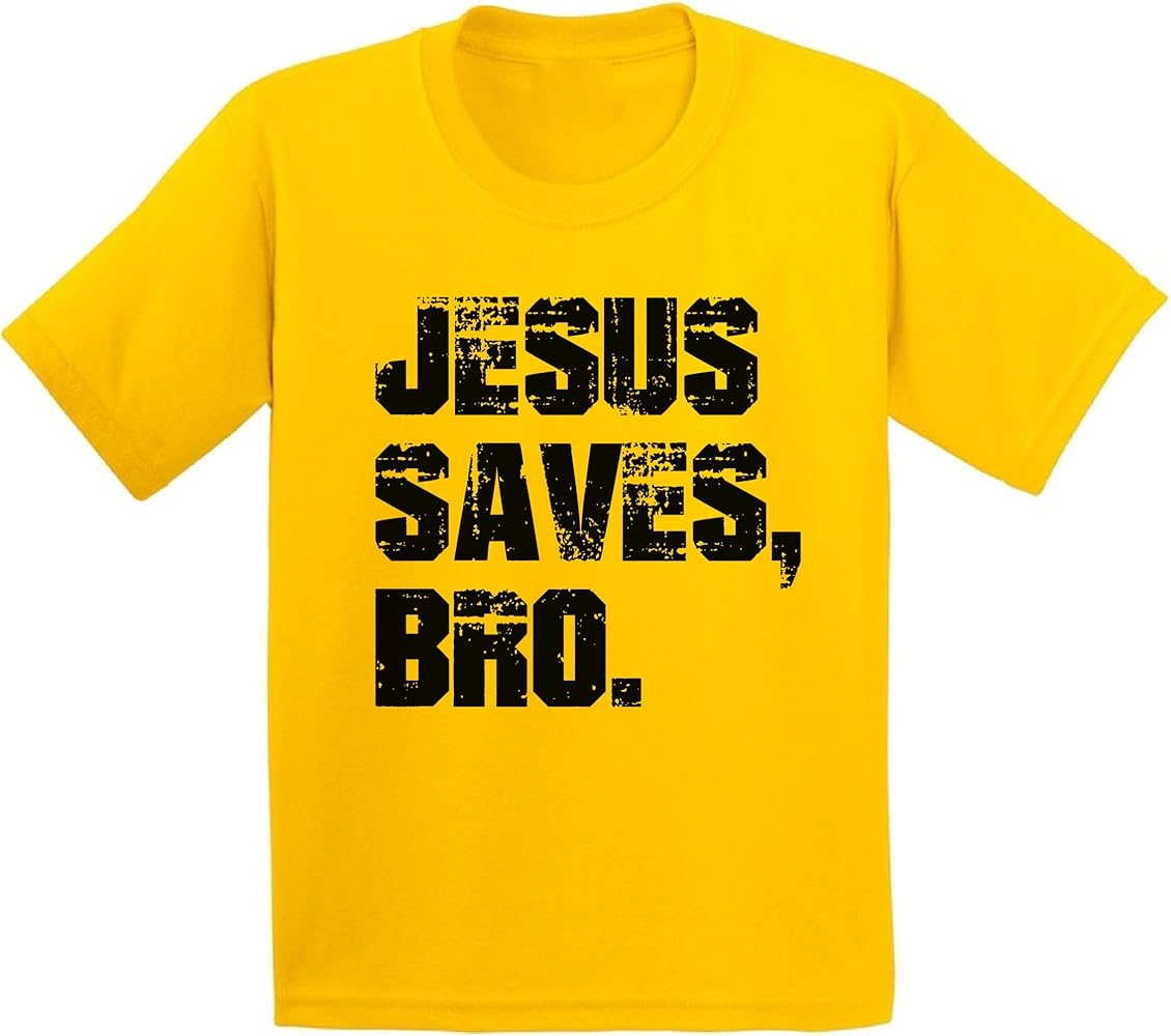 Awkward Styles Youth Jesus Saves Bro Youth Kids T shirt Tops Black Faded Religious