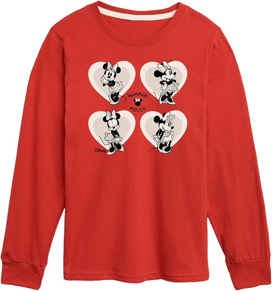 Disney Characters - Mickey & Friends - Minnie Mouse - Sweet Innocent Poses - Toddler and Youth Long Sleeve Graphic T-Shirt