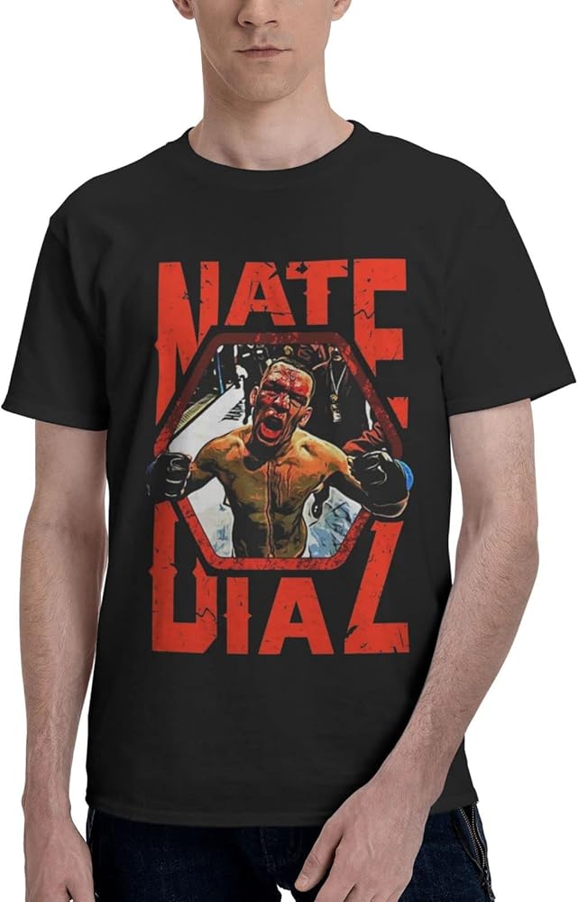 Nate Diaz T Shirt Boys Summer Comfortable Fit Soft Short Sleeve Round Neck Basic Tee Tops