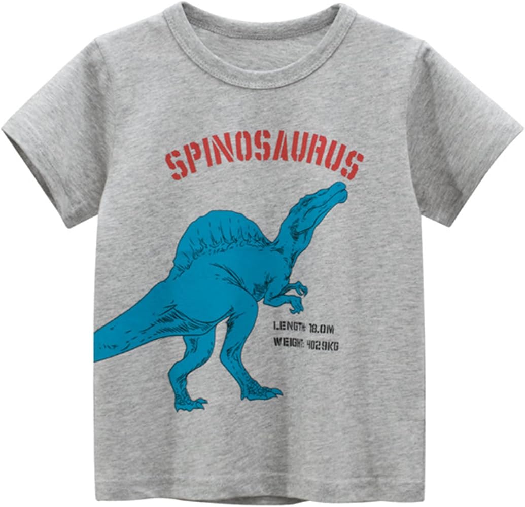 Toddler Kids Baby Boys Girls Dinosaur Short Sleeve Crewneck T Shirts Tops Tee Clothes for Children Boys Summer