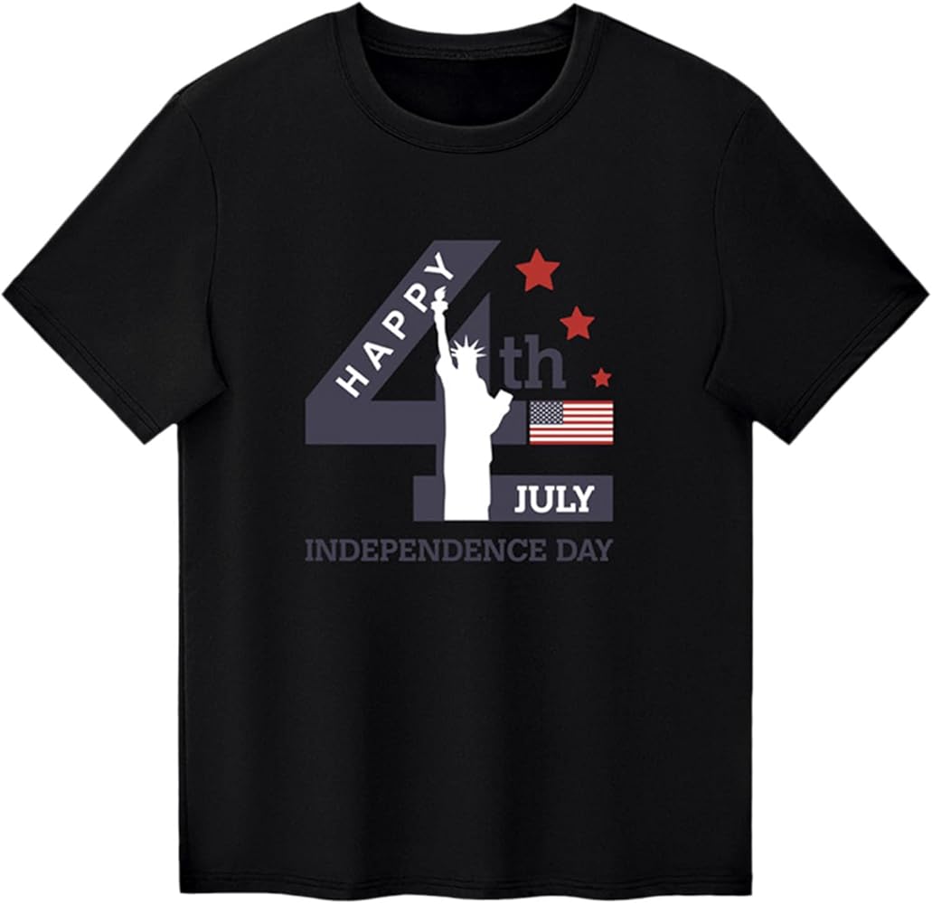 Tee Shirts Boys 10 Girls Short Sleeve Independence Day Letter Prints T Shirt Tops Boys Tops