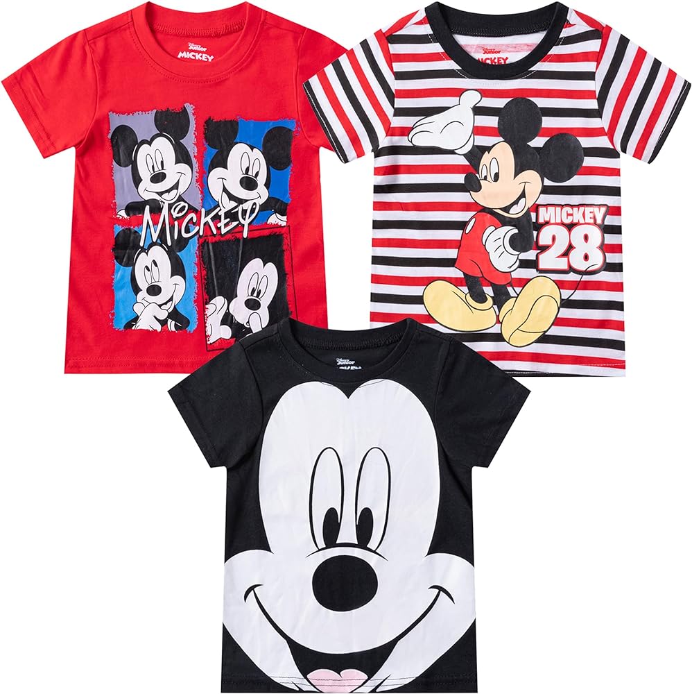 Disney Boys' 3 Pack Mickey T-Shirts