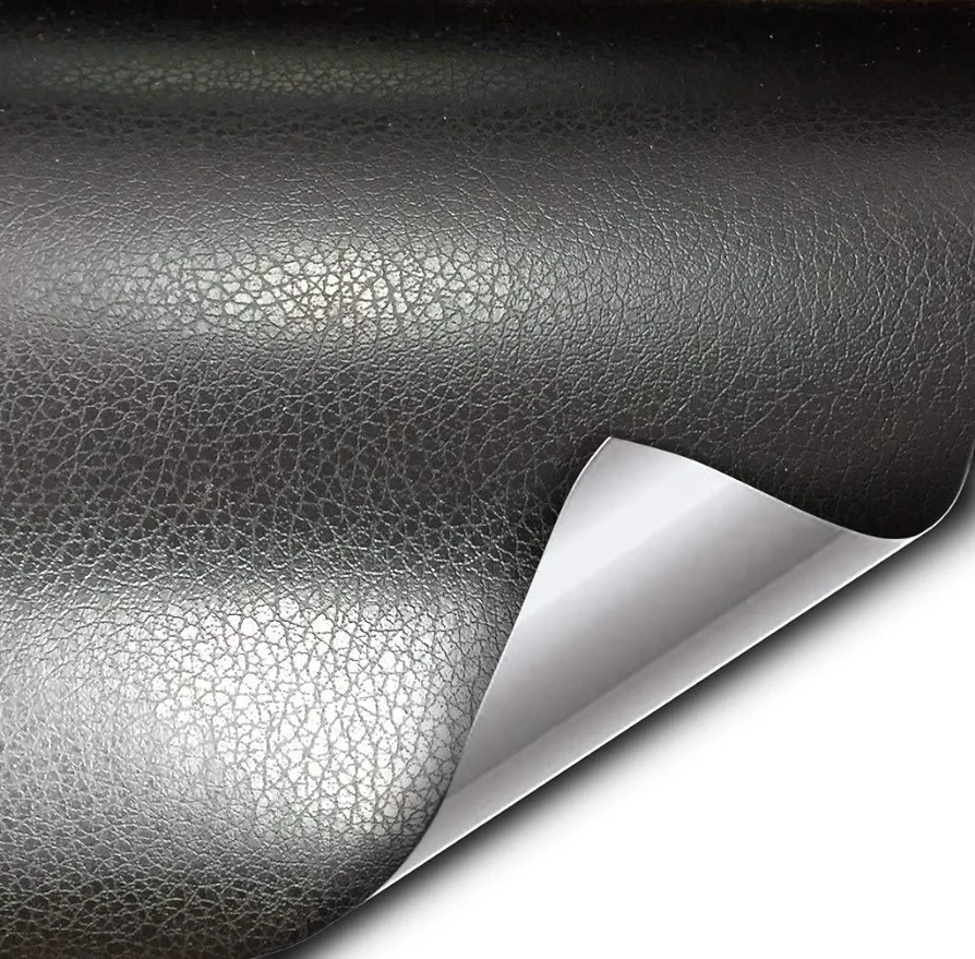 VViViD+ Fine Grain Black Leather Wrap adhesive vinyl - Soft touch (1ft x 5ft)