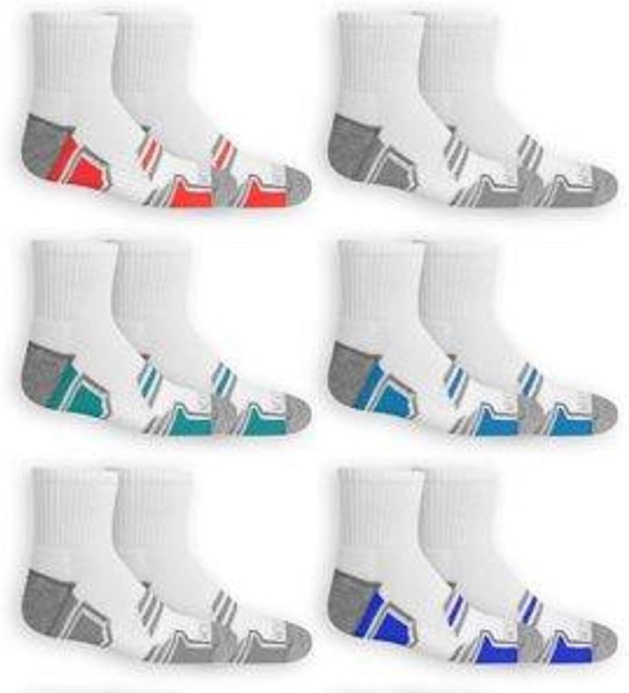 Fruit of the Loom Boys' Everyday Active Ankle Socks (12 Pack)