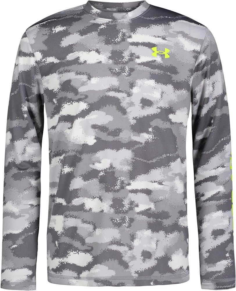 Under Armour Boys' Outdoor Long Sleeve Tee, Stylish Crew Neckline, Logo & Printed Designs, UPF 50+