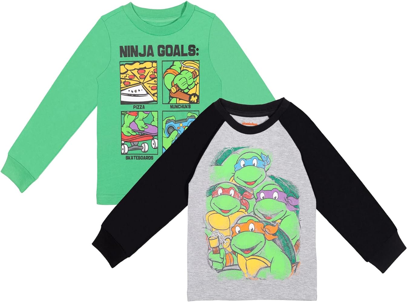 Teenage Mutant Ninja Turtles Leonardo Michelangelo Raphael Donatello 2 Pack T-Shirts Toddler to Big Kid