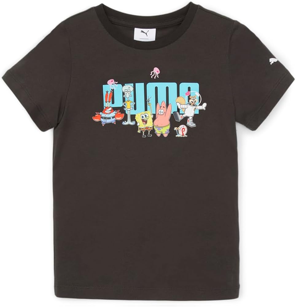 Puma Kids Boys Logo Crew Neck Short Sleeve X Sb Athletic Tops Casual - Black