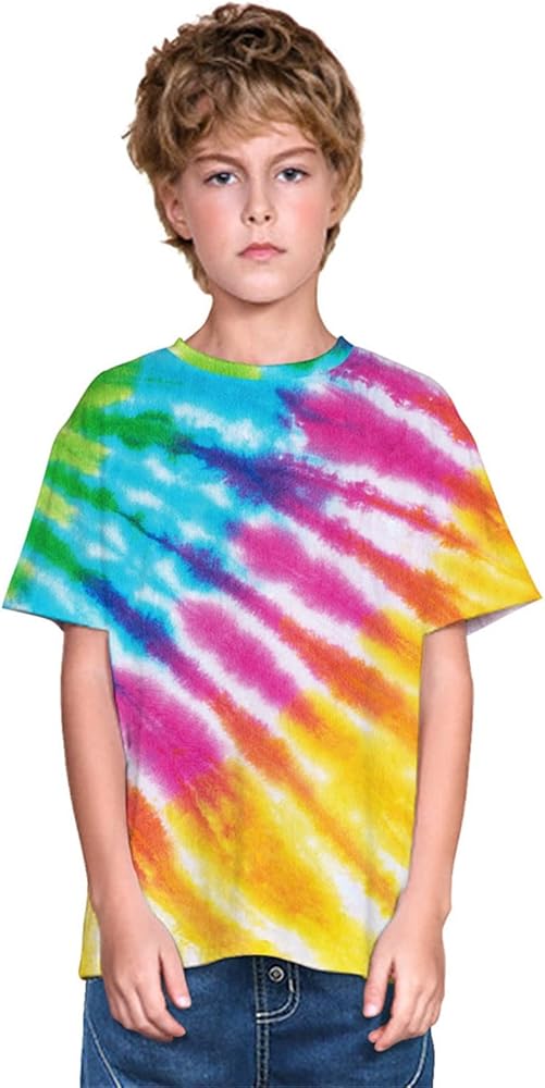 for 5-14 Casual Kids Teen Tie Short Dyed T Blouse Tops Summer Girls Years Shirts Tee Summer Boy Clothes Set