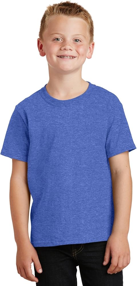 Port & Company Youth Core Cotton Tee Heather Royal