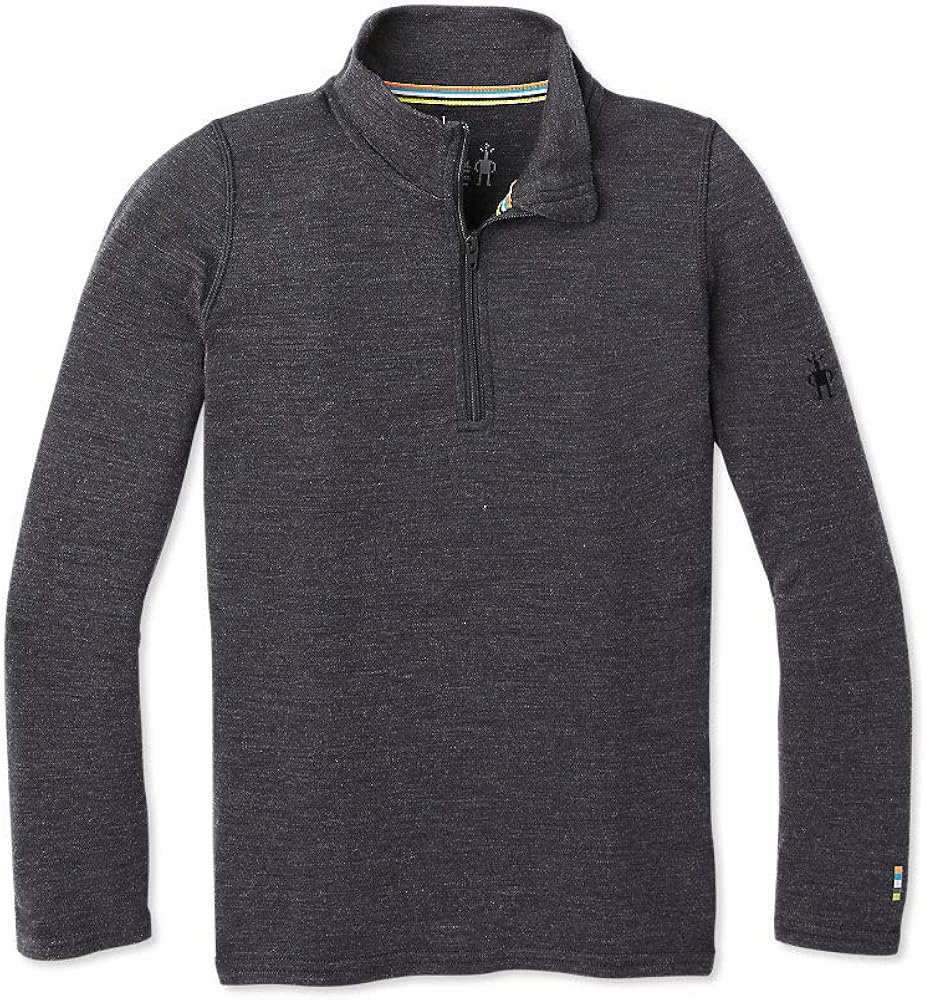 Smartwool Kids' Merino 250 Baselayer Zip T Charcoal Heather