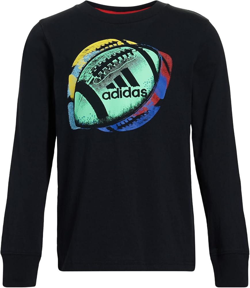 adidas Boys' Long Sleeve Cotton Graphic T-Shirt