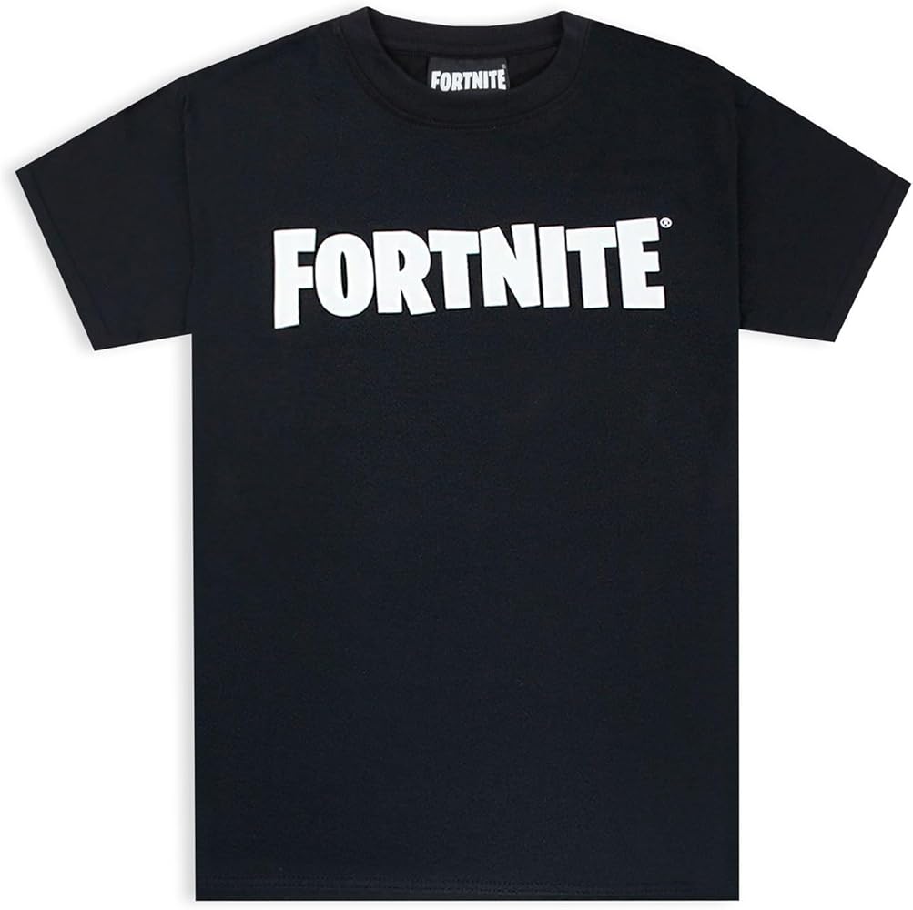 FORTNITE Logo Boys T-Shirt Black Short Sleeved Gamer Top