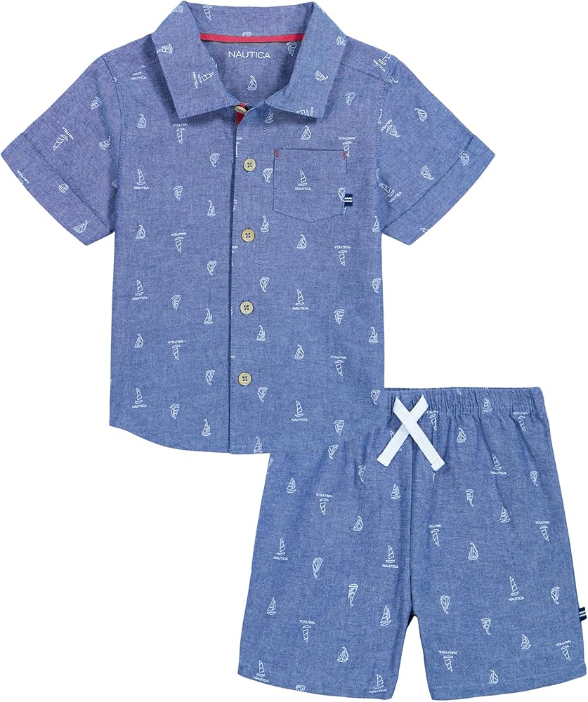 boys Nautica 2 Piece Woven/Woven Short Set