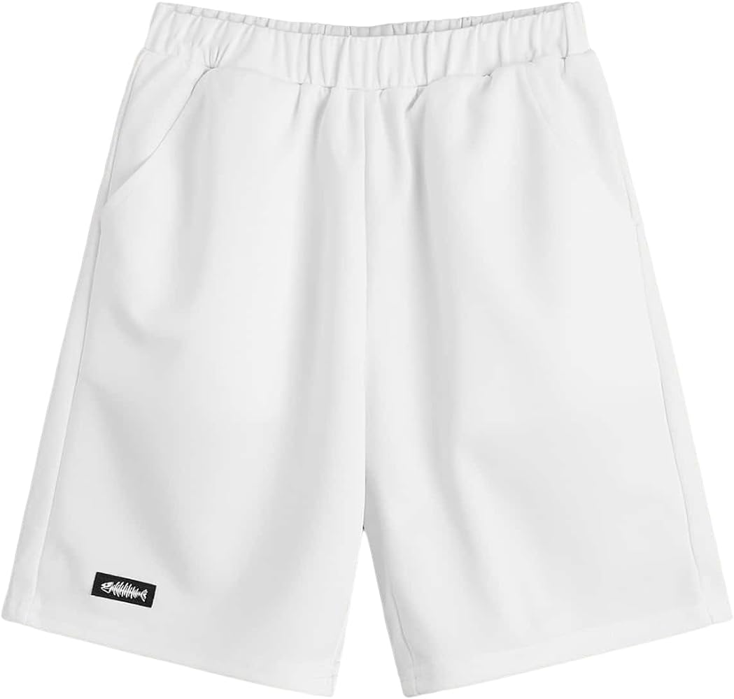 Verdusa Boy's Casual Elastic Waist Cargo Shorts with Side Pockets