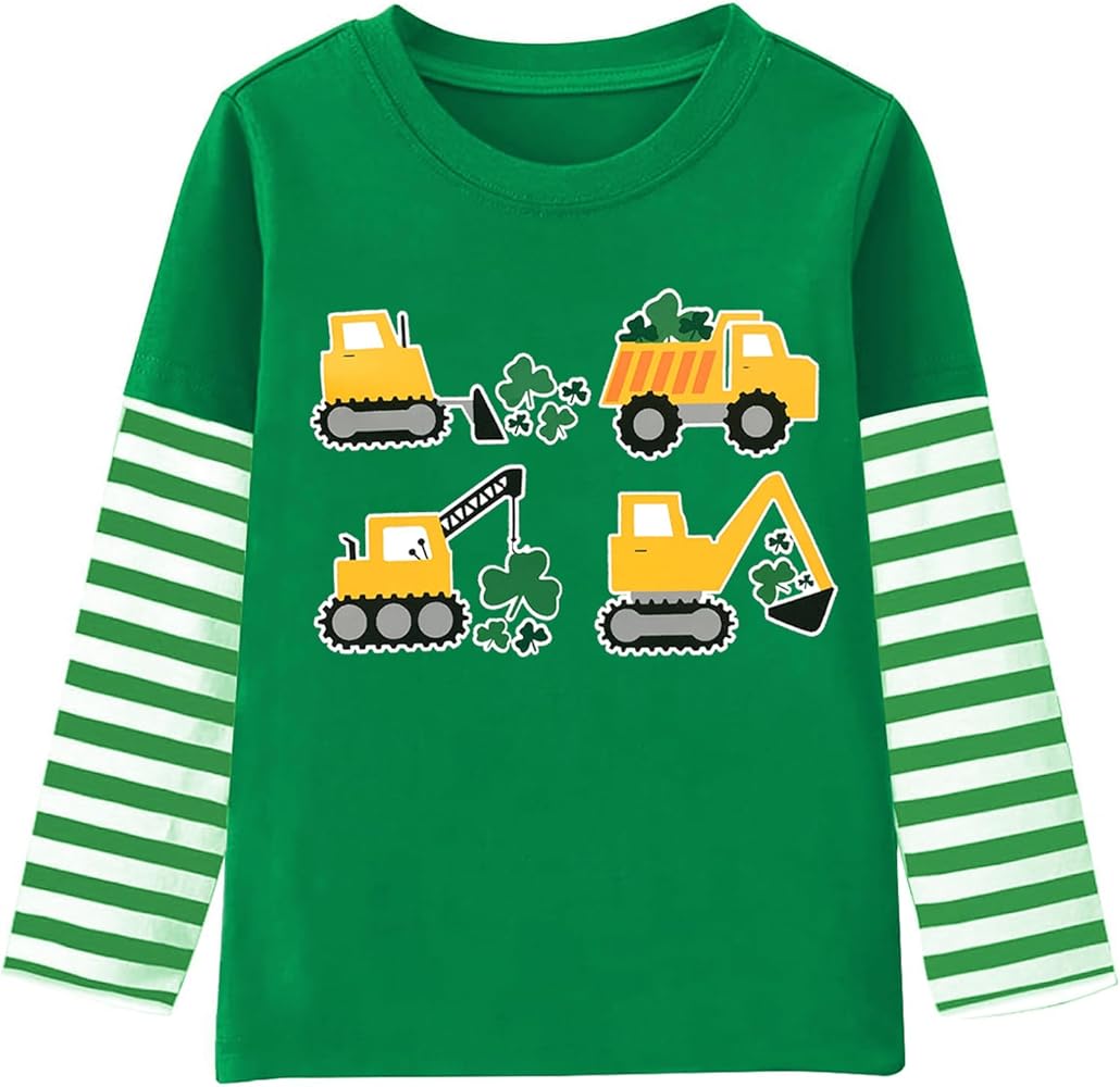 Toddler Boy St Patricks Day T-Shirt Lucky Irish Shamrock Paddy's Day Graphic Tees Tops 2-8 Years