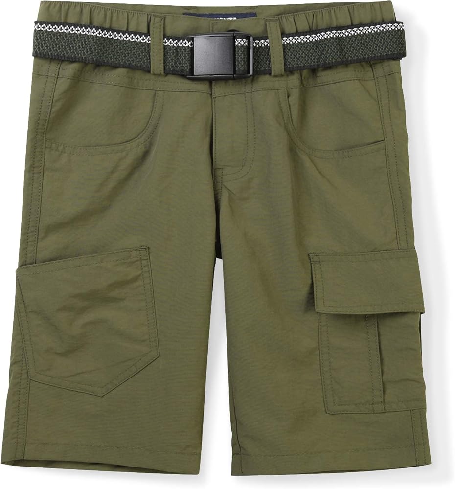 OCHENTA Mens & Boys Quick Dry Cargo Shorts Elastic Waist Athletic Shorts for Toddler Outdoor Hiking Camping Fishing