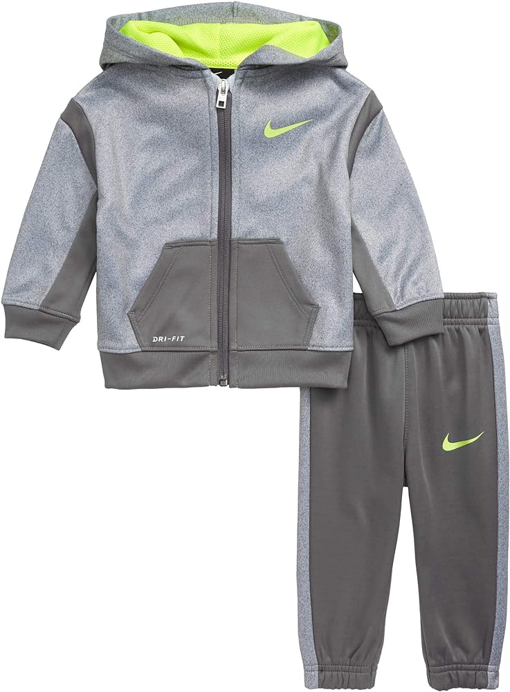 Nike Kids Boy's Therma Full Zip Hoodie and Jogger Pants Two-Piece Set (Little Kids) Gunsmoke 4 Little Kids