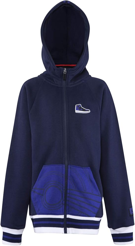 Jordan Air Boys 8-20 AJ1 Franchise Full Zip Active Hoodie Sweatshirt (Blackened Blue, Large)