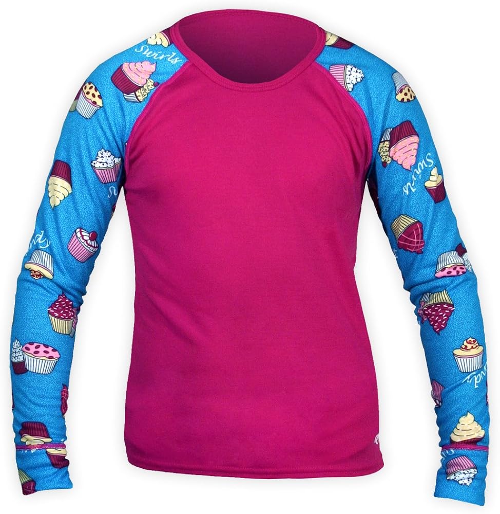 Hot Chillys Kid's Mid Weight Print Baseball Crewneck Shirt