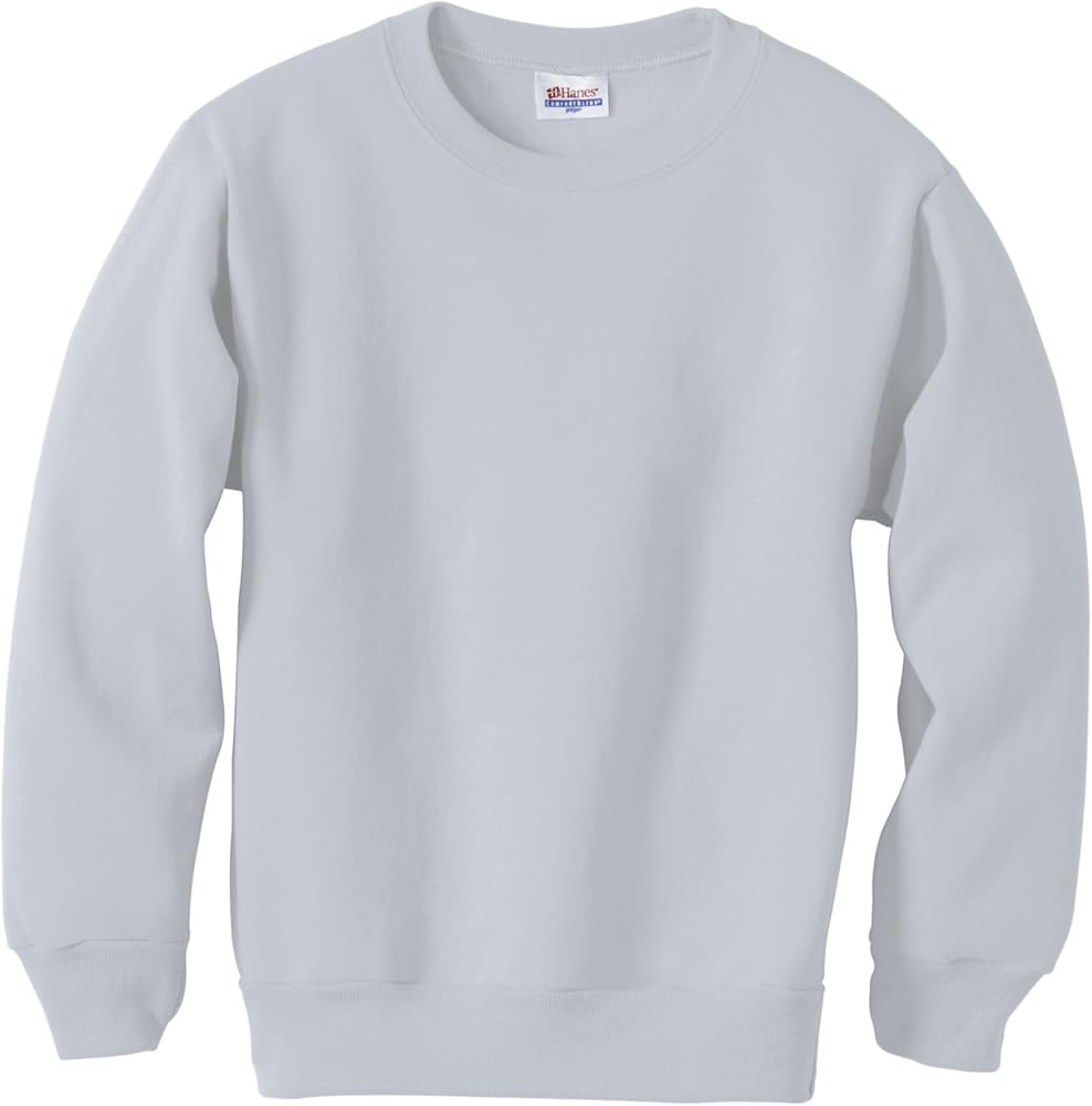 Hanes Youth 7.8 oz. ComfortBlend 50/50 Fleece Crew, Ash Grey, X-Large