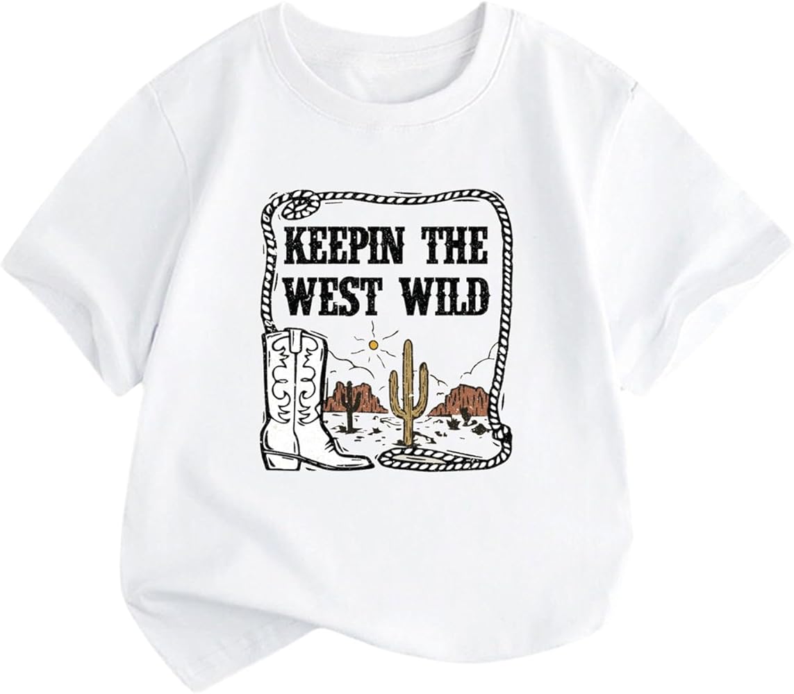 Little Children and Big Kids Keepin The VVEST Wild Cartoon Print Boys and Girls Tops Short Sleeved T Shirts Pack of Tops